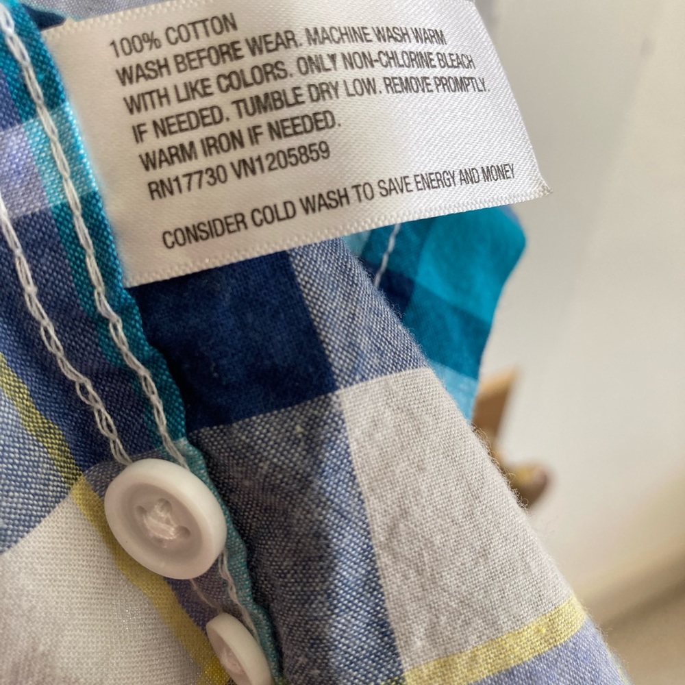 👚 NWT [Cherokee] Western Plaid Cotton Shirt Button Down, Size XL, NWT - Picture 3 of 5